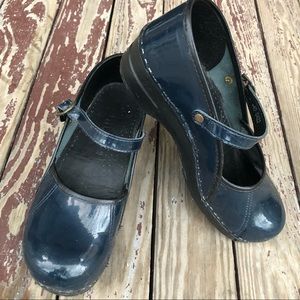 Sanita patent mary jane clogs